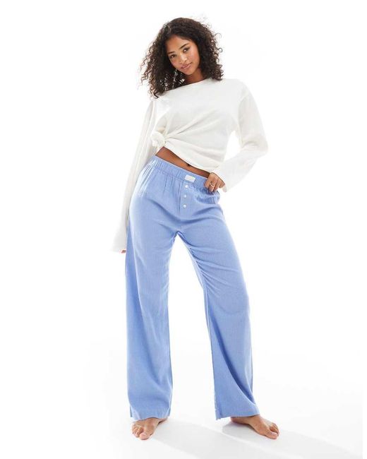 Cotton On Blue Cotton On Relaxed Flannel Pyjama Bottoms