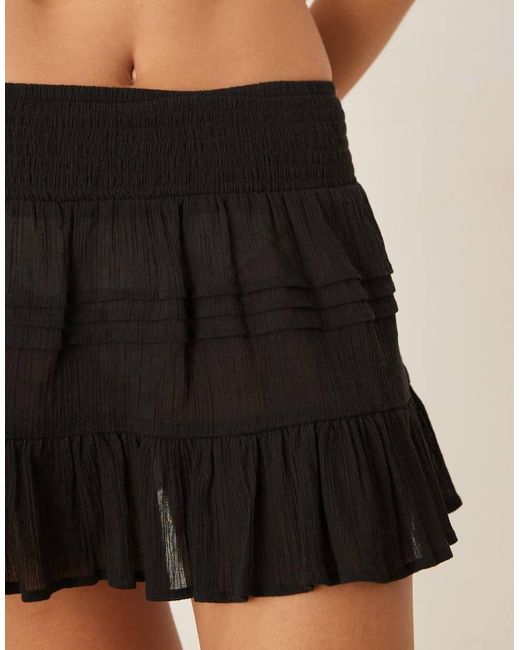 ASOS Black Crinkle Beach Skirt