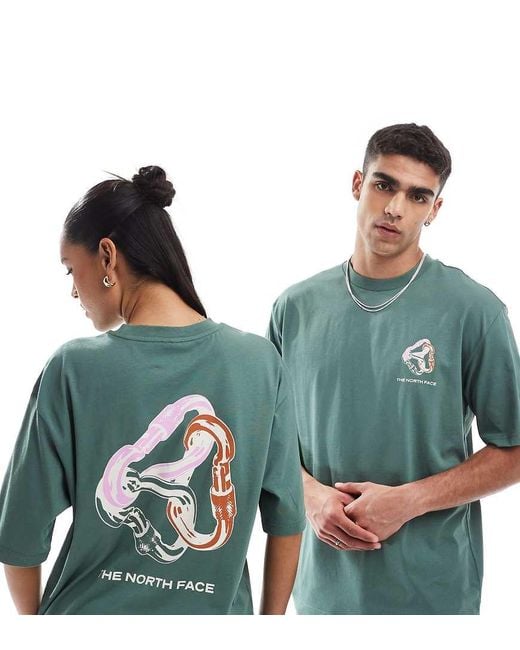 The North Face Green Interlock Carabiner Backprint Oversized T-shirt