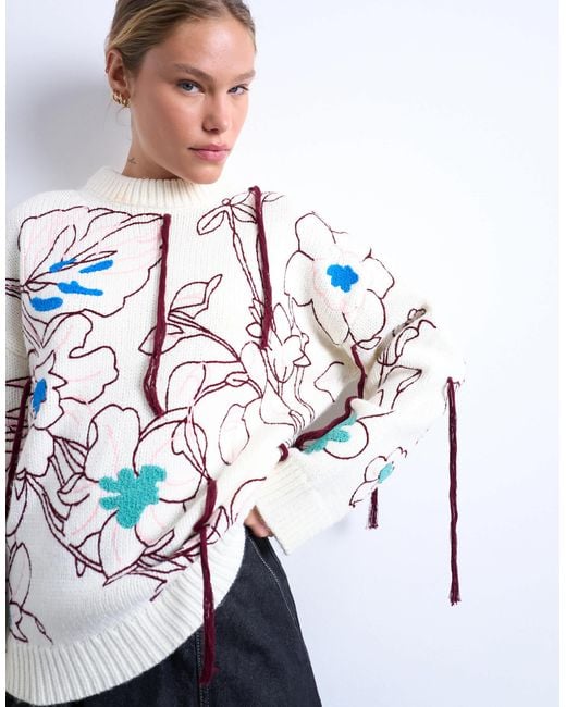 TOPSHOP Blue – hochwertiger oversize-strickpullover