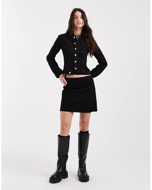 ASOS Black Denim Jacket With Pocket Detail Co-ord