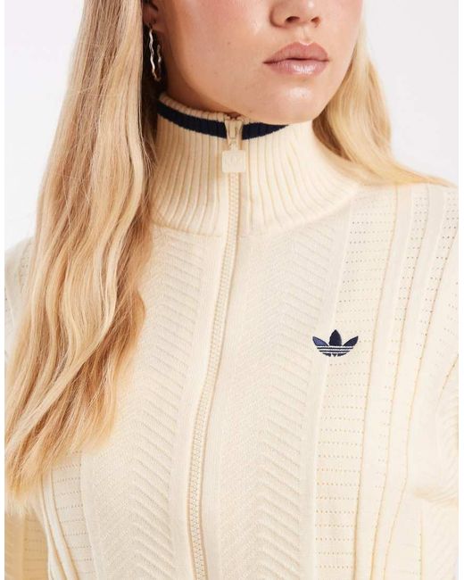 Adidas Originals Blue Firebird Pointelle Knit Track Top