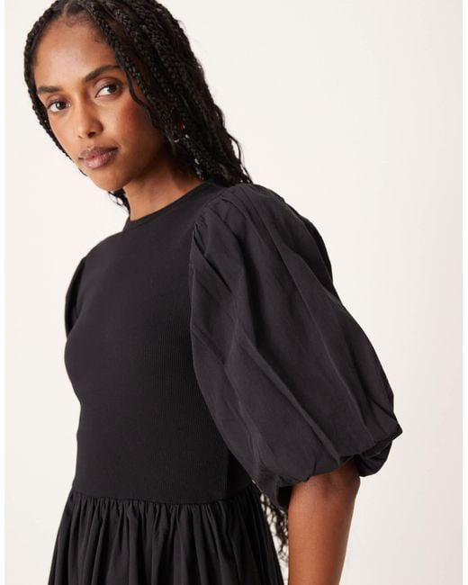 Y.A.S Black – minikleid aus baumwolle und jersey