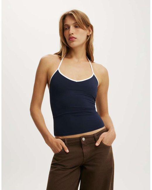 Cotton On Blue Hold Me Tie Halter
