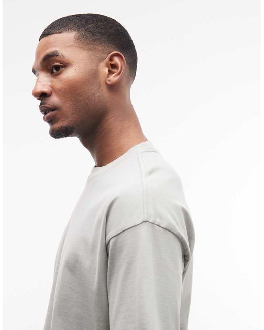 Weekday Gray Boxy Oversized Fit T-shirt for men
