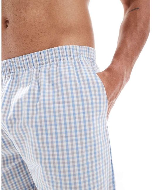 ASOS Geruite Geweven Short in het White voor heren