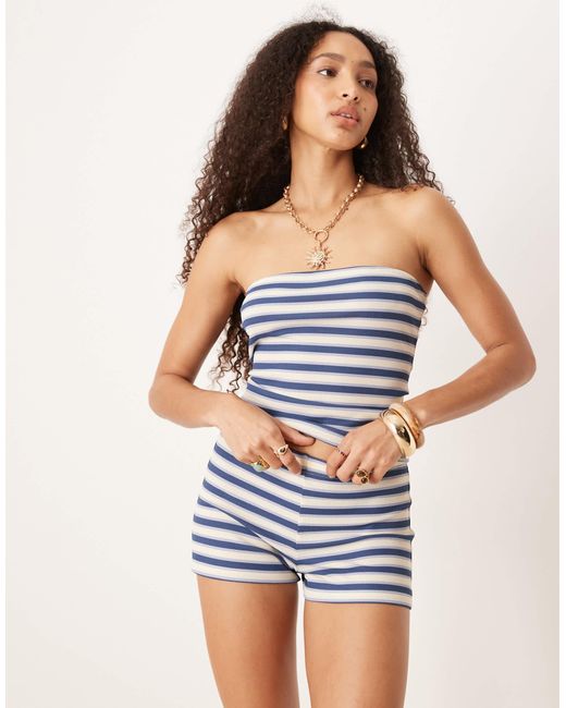 Mini-short d'ensemble à rayures ASOS en coloris Blue