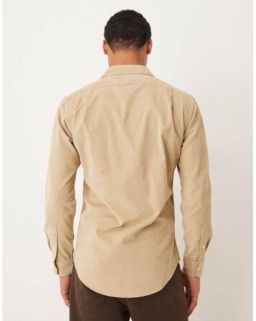 Polo Ralph Lauren Natural Icon Logo Slim Fit Fine Cord Shirt for men