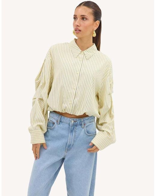 Loavies Blue Let Spring Begin Striped Blouse