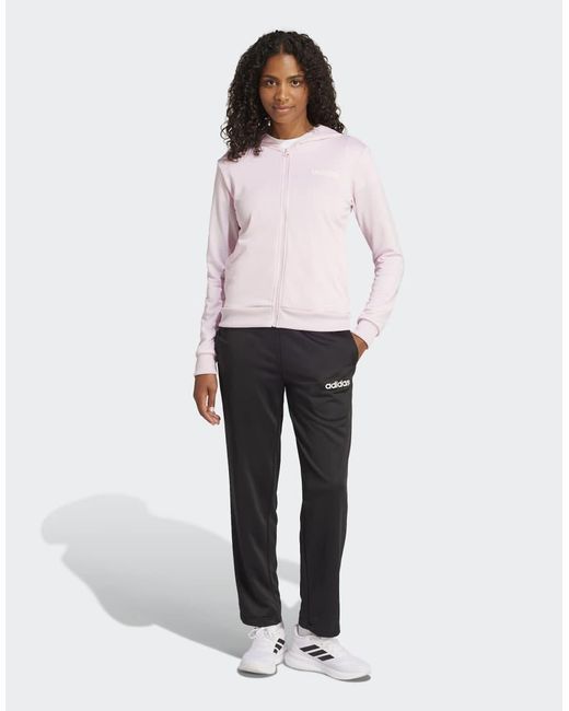 Chándal Con Logo Lineal De Essentials Adidas de color White