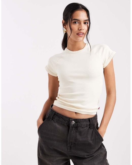 Levi's Riley Raglan T-Shirt Met Grafische Print in het White
