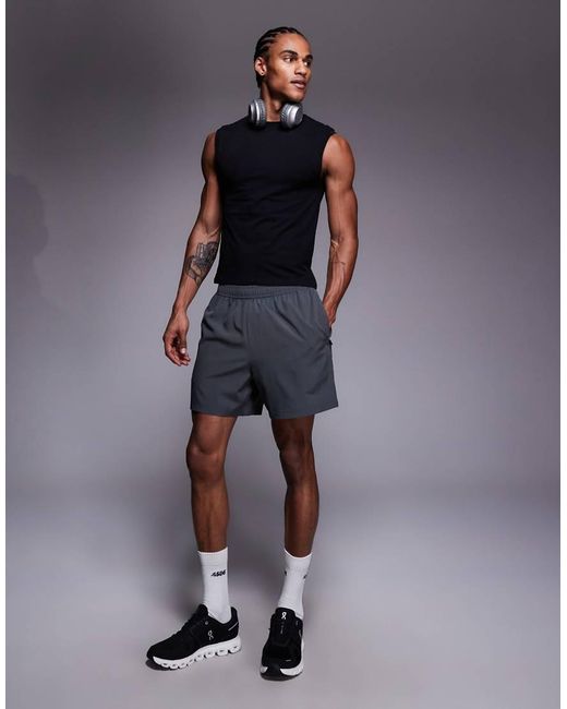 4505 Blue Shrunken Muscle Fit Cotton Tank With Quick Dry Finish for men