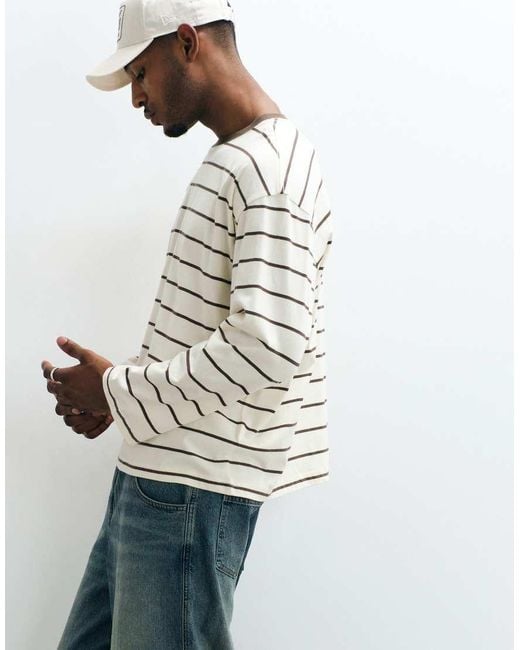 Cotton On Red Cropped Fit Long Sleeve T-shirt for men