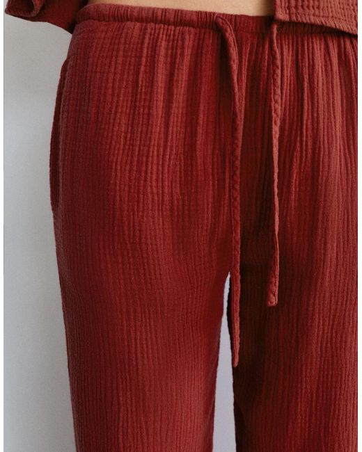 Pull&Bear Textured Flowing Trousers