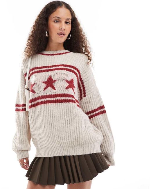 Motel Multicolor Lulees Star Motif Oversized Jumper