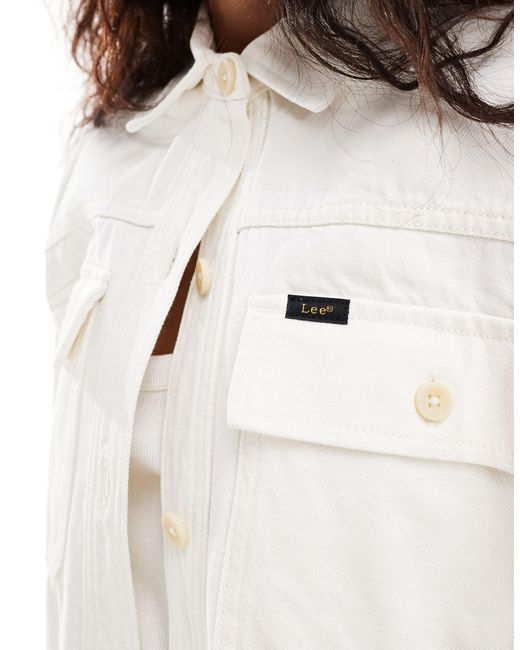 Lee Jeans White Relaxed Overshirt