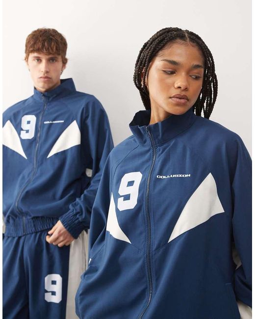 Collusion Blue Unisex Graphic Nylon Track Top