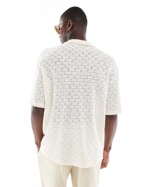 Bershka – strick-hemd in White für Herren