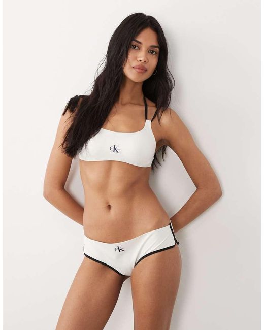 Calvin Klein Multicolor Logo Bralet Contrast Bikini Top