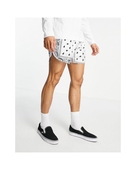 Pantaloncini rétro bianchi con stampa bandana da Uomo di Liquor N Poker in  Bianco - Lyst