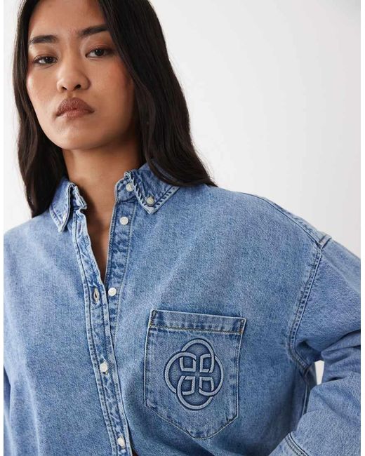 Gant Blue Small Logo Oversized Shirt