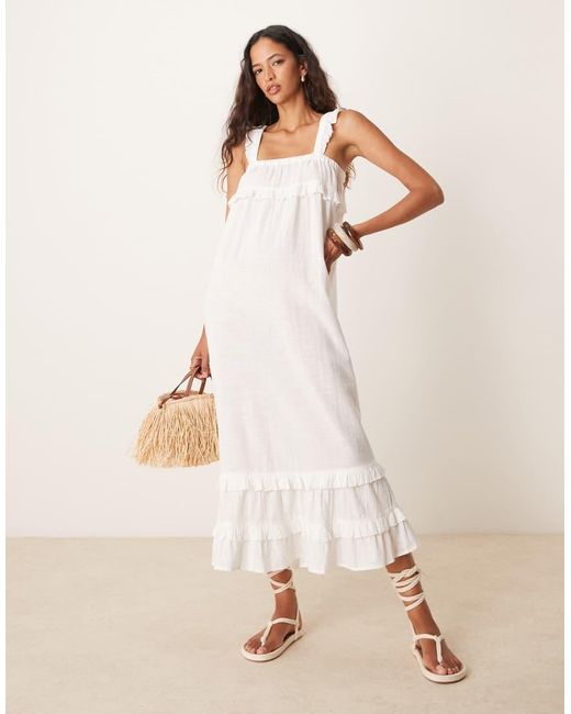 Iisla & Bird Natural Ruffle Maxi Beach Dress