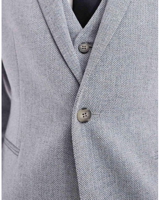 ASOS Gray Slim Fit Wool Mix Suit Jacket for men