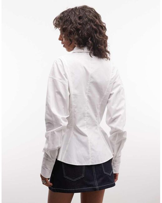 ASOS White Peplum Detail Shirt
