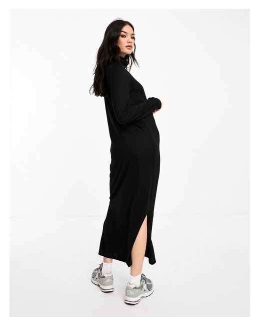 Vero Moda Black Roll Neck Knitted Maxi Dress