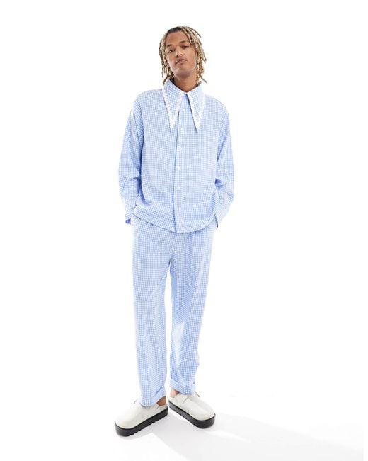 Sister Jane Blue Gingham Pants for men