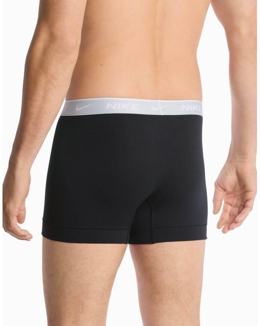 Nike Black Essential Cotton 3 Pack Trunks for men