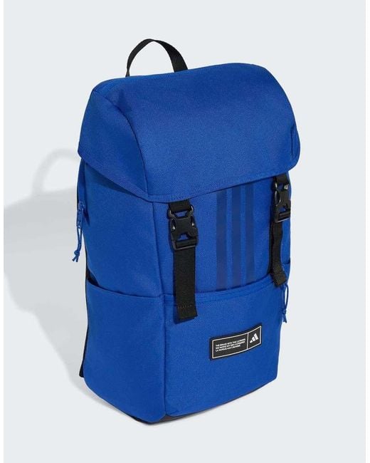 Adidas Originals Blue 3 Stripes Flap Backpack