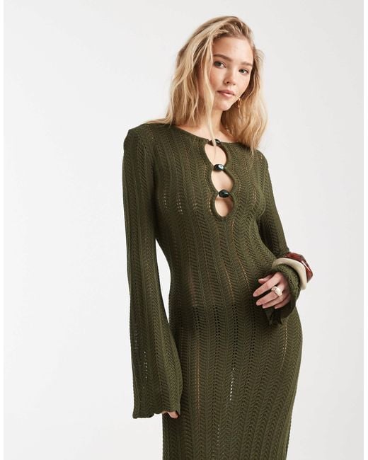 4th and reckless knit dress 4th & Reckless knit side slit midi sweater dress in gray