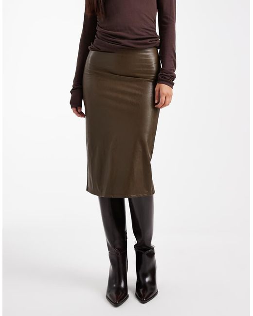 Commando Brown Midi Skirt