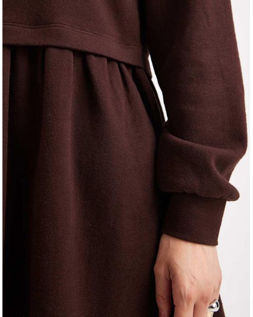 Miss Selfridge Brown Super Soft Brushed Smock Dress