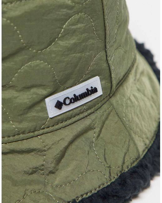 Winter pass - cappello da pescatore double-face unisex color kaki con fodera di Columbia in Green
