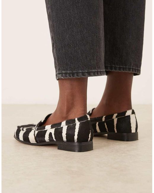 ASOS Black Melva Premium Clean Round Toe Loafers