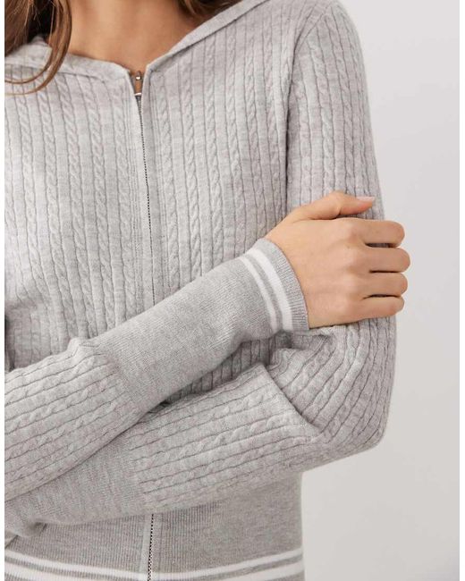 Cotton On Gray Everfine Hooded Knit