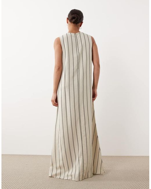 JDY Petite White Linen Blend Sleeveless Maxi Dress