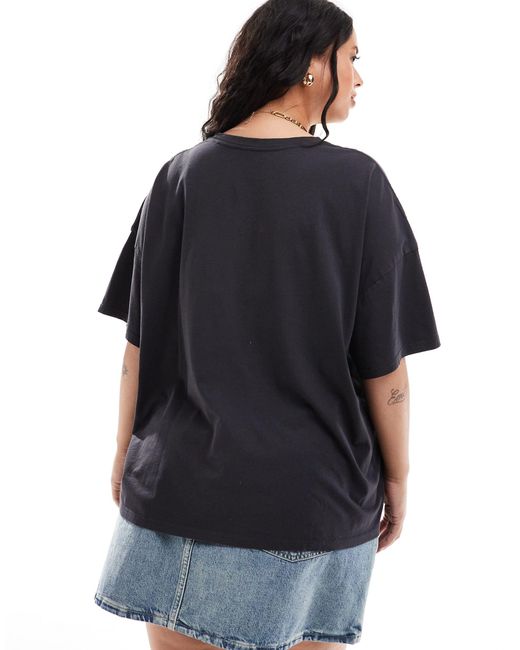 Camiseta girlfriend negro deslucido con logo retro Wrangler de color Black