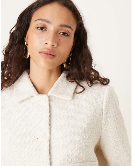 Aware Natural Boucle Button Front Trophy Jacket