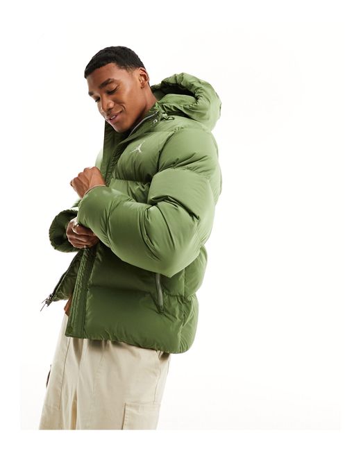 Nike Green Flight Essentials Hooded Puffer Coat for men