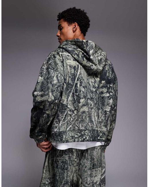 Good For Nothing Gray Oversized Zip Through Hoodie for men