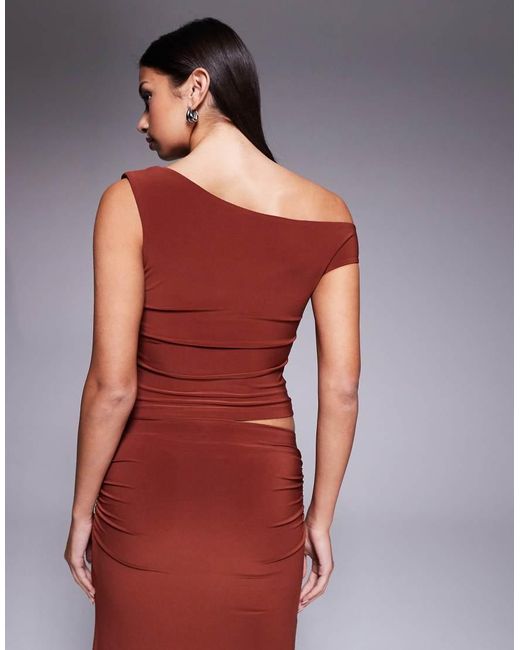 Forever New Red Slinky Off The Shoulder Top Co-ord