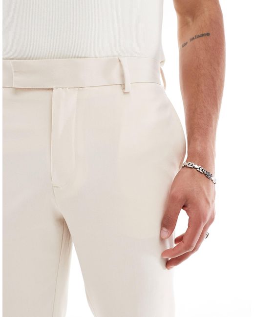 ASOS White Four Way Stretch Skinny Suit Trousers for men