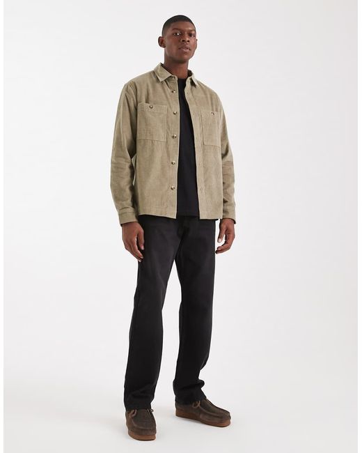 ASOS Natural Cord Overshirt for men