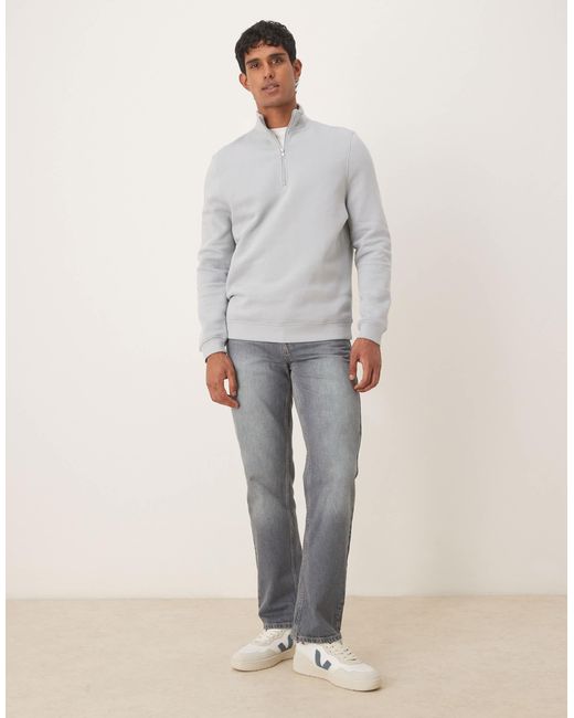 ASOS Gray Essentials Quarter Zip Sweatshirt for men