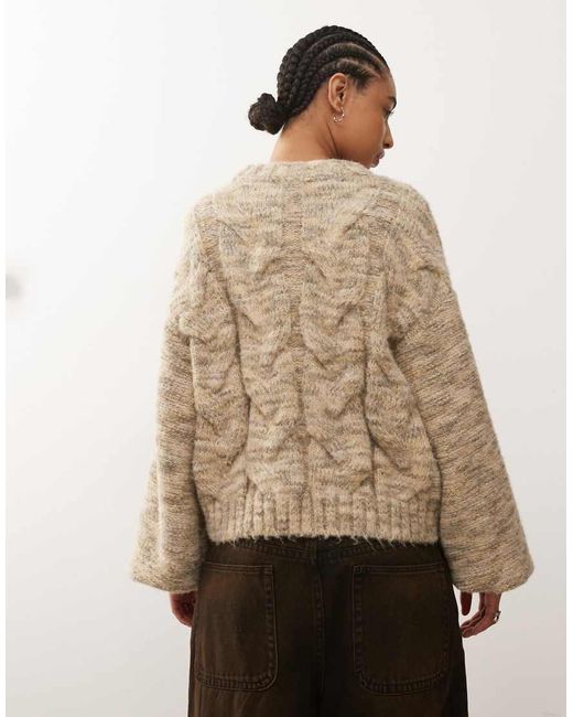 Monki Natural Cable Knit Jumper