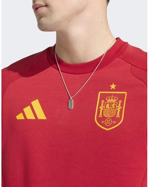 Adidas Originals Red Spain Tiro Travel Crew Jumper for men