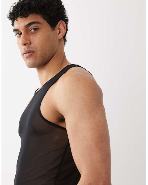 ASOS Black Muscle Vest for men